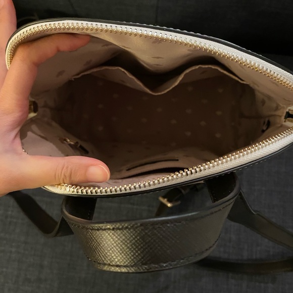 Kate Spade Staci Saffiano Leather Dome Backpack Warm Beige Multi - Picture 7 of 9